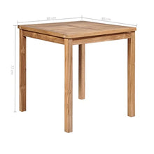 KTHLBRH Outdoor Patio Table Outdoor Furniture Patio Dining Table Patio Table 31.5"x31.5"x30.3" Solid Teak Wood