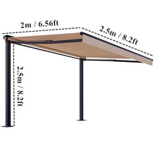 Asiwnshw Large Standing Manual Awning, Retractable Patio Awnings Canopy Gazebo, Waterproof Outdoor Sun Shade Shelter for Garden Backyard Carport(Gray)