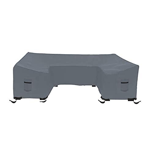 Patio U Shape Sofa Cover 12 Oz Waterproof - 100% UV & Weather Resistant Customize Outdoor Sofa Cover with Air Pockets and Drawstring with Snug Fit (33" H x 150" W x 40" D, Grey)