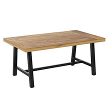 Flash Furniture Commercial Indoor/Outdoor Dining Table, Natural/Black