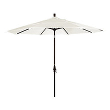 California Umbrella 11' Round Aluminum Market Umbrella with Crank Lift and Collar Tilt, Bronze Pole, Sunbrella Canvas