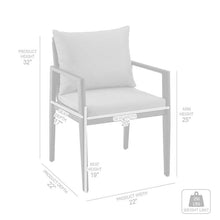 Armen Living Cayman 19" Aluminum Outdoor Dining Chair in Gray (Set of 2)
