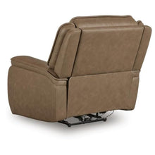 Benzara Glenn Power Recliner Chair with Adjustable Headrest, USB Port, Brown Leather