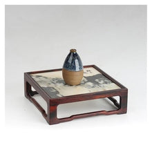 LUYOUBOZHU Vase Stand Square Red Acid Branch Display Stand Marble Worktop Bonsai Decor Base