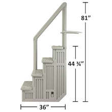 Aqua Select Anti-Slip in-Pool Steps with Outside Flip-Up Ladder
