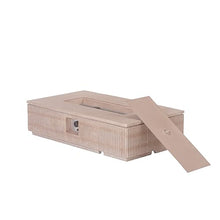 Christopher Knight Home 48.2 Inch Outdoor Rectangular Fire Pit Set with Tank Cover Side Table, MgO Concrete Propane Fire Pit 50000 BTU, Natural Modern Patio Heating Table Set