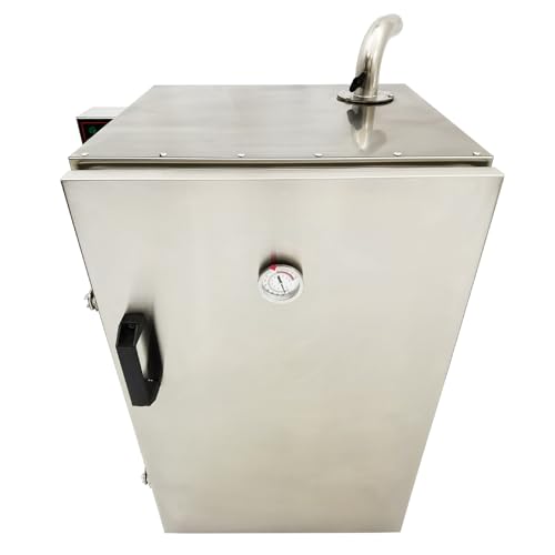 HQHAOTWU Electric BBQ Smoker Automatic Vertical BBQ Smoker with Side Wood Chip Loader Grill 5 Detachable Racks 110V 1KW