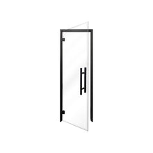 PROSAUNAS Clear & Tinted Glass Sauna Door, Prehung Tinted Glass Sauna Door (Left Hanging, Clear - Black Alder Frame 24x81)