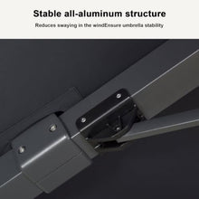 OROTLECT 144'' Square Cantilever Umbrella With Wheeled Base,Gray