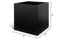 GZGNEEVL Galvanized Steel Planter Box 28 in Black Square Planters