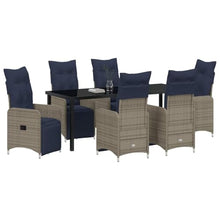 GKHPYURE Grey PE Rattan Patio Set 7 Pieces