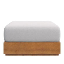 Outdoor Escape Gray Outdoor Patio Acacia Wood Ottoman, Durable Wooden Construction, Modern Design, Versatile Seating Or Footrest, Weather-Resistant Finish