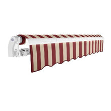 Awntech 24' Maui Manual (24' x 10') Retractable Patio Awning, Burgundy/Tan Stripe