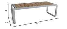 Anderson Teak TB-1041DT Monza Dining Metal Wood Table, Grit Grey & Honey Golden Teak