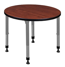 Romig Kee 30" Round Height Adjustable Classroom Activity Table Cherry/Grey
