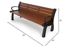 Frog Furnishings Outdoor Bench Heavy Duty Cast Aluminum Cedar Slat 4 Feet