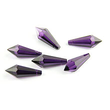 38mm/63mm/76mm Dark Purple Crystal Prism Suncatcher Chandeliers Glass Icicle U Drop Pendant for Home Party Wedding Decoration,Dark Purple,76mm