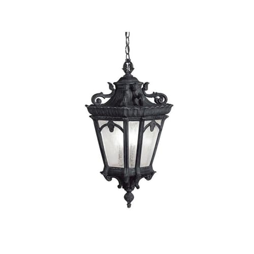Bailey Street Home 3 Light Outdoor Hanging Pendant 24.5 inches Tall by 12 inches Wide-Textured Black Finish Traditional Outdoor Hanging Pendant 147-Bel-1044899
