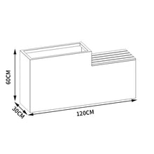 GVBNOTT Bench with Planter Box, Outdoor Industrial Styleraised Planter Bench with Garden Benchs Yellow Galvanized Sheet Planter Box for Porch, Patio, Garden and Backyard Garden Bench，L120*D30*H60