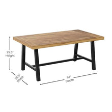 Flash Furniture Commercial Indoor/Outdoor Dining Table, Natural/Black