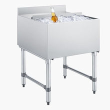 VEVOR Commercial Ice Bin, 79.9 Qt Max Capacity, 24 x 24 x 33 Inch Stainless Steel Ice Chest with Sliding Lid, 24H Long-Lasting Insulation, Cooler Cart Cocktail Unit for Bar Restaurant Pub, NSF