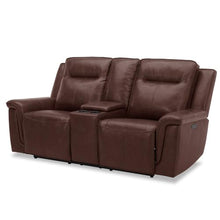 Liberty Furniture Avery Power Reclining Loveseat with Storage Console, Cupholders, USB Charging Ports - Cognac Leather