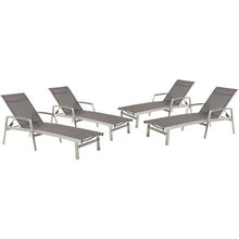 Afuera Living Outdoor Mesh and Aluminum Chaise Lounge Set of 4 Grey