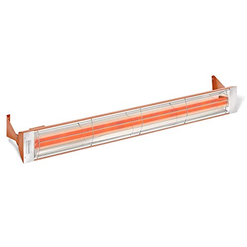 Infratech WD-6024 CP Stainless Steel Fixture Dual Element Electric Patio Heater 61.25" Long, 6000 Watt, 240 Volts, Copper Finish