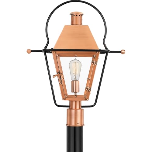 Quoizel Rue De Royal Charleston Outdoor Post Lantern 22.75 Inch 1-Light Aged Copper