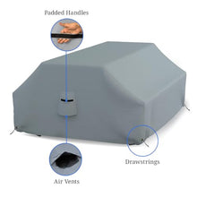 Covers & all Picnic Table Cover, 18 Oz Heavy Duty Waterproof UV & Weather Resistant Protector Outdoor Patio Bench Outside Furniture Cover with Air Vents & Drawstrings (98”L x 63”W x 37”H, Gray)