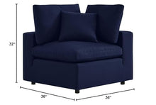 Modway Commix Outdoor Patio Sunbrella® Sectional Sofa Corner Chair in Navy