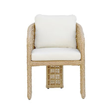 Driftbay Natural Rope Outdoor Dining Chair with White Boucle Cushions