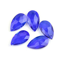 38mm/50mm/63mm/76mm/89mm Dark Blue Tear Drop Glass Crystal Prism DIY Pendant Chandelier Jewelry Suncatcher Spacer Faceted,50mm 100pcs