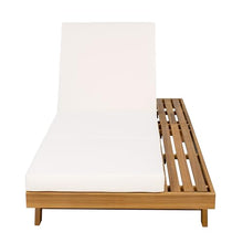Christopher Knight Home Kayes Acacia Wood Chaise Lounge with 4'' Triple Folds Cushion, Outdoor 79'' Patio Recliner Chair with 4-Position Adjustable Backrest, Sun Lounger for Backyard, Teak+Cream