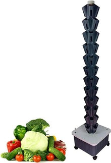FLTRGO Hydroponics Tower, Soilless Cultivation Growing System, with Water Pump, Nest Basket, Sponge and Movable Water Tank, for Herbs, Fruits and Vegetables