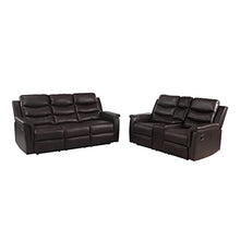 Eafurn 2-Piece Reclining Sectional Sofa Set Faux Leather Brown