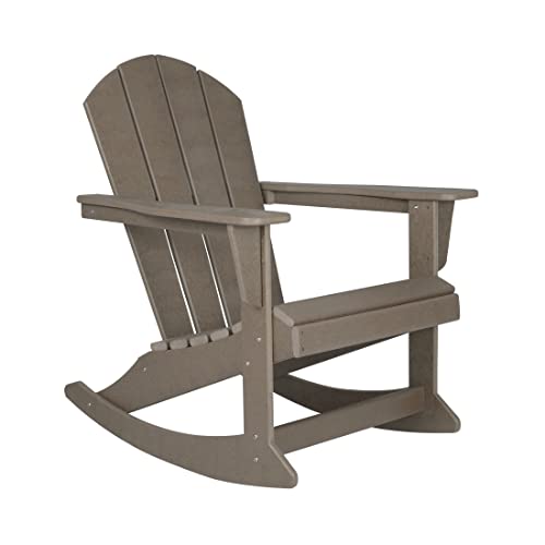 WO WESTIN OUTDOOR Classic Patio Rocking Chair Set of 4 PCS Weathered Wood