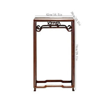 WOAITIANTIAN Vase Stand Rectangle Redwood Bonsai Display Base, Chinese Stye Openwork Carving Plant Stand