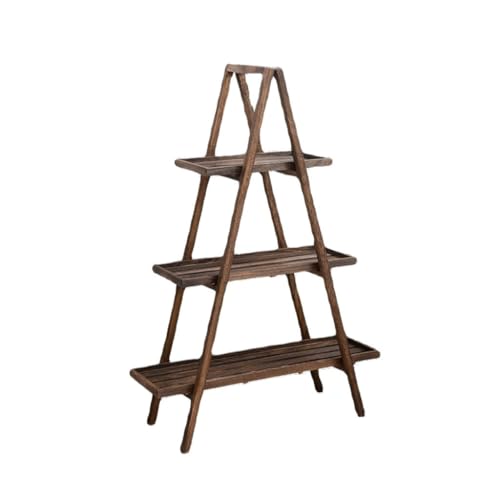 IBONSON Multi Tiered Plant Stand Indoor Balcony Retro Solid Wood Flower Stand Living Room Indoor Multi-Layer Pothos Plant Display Stand Corner Outdoor Plant Stand