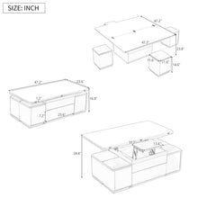 Lift-Top Coffee Table with Storage Stools, Modern Space Saving Center Table with Foldable Top, Large Long Rectangular Center Tables, Multi-Functional Adjustable Coffee Table for Living Room (Black)
