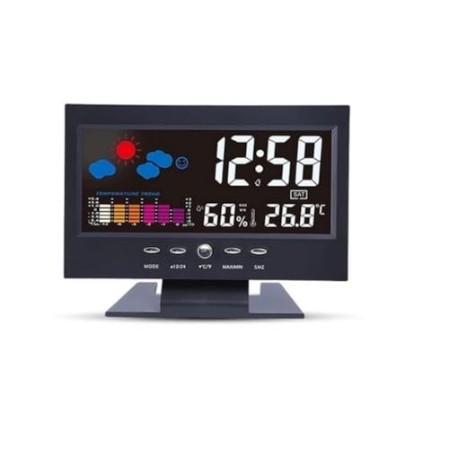 YWMLFZ Weather Voice Control Alarm Clock Home Color Screen Weather Forecast Temperature Humidity