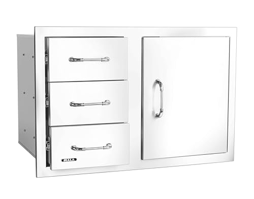Bull Outdoor Products 30" 3 Drawer Door Combo w/Reveal, Stainless Steel
