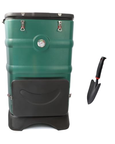 Insulated Compost Bin with Ventilation System - Quickly Composting All Year Round,A Reservoir at The Bottom Design to Collect The Leachate (Green)