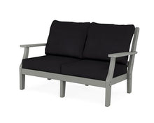 Martha Stewart by POLYWOOD® Chinoiserie Deep Seating Loveseat in Slate Grey/Midnight Linen