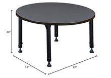 Regency Height Adjustable Round Classroom Table 42" Slate