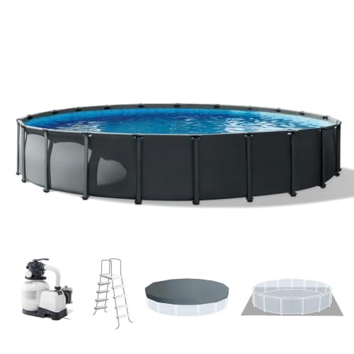 22ft x 48in Round Frame Above Ground Swimming Pool Set with Pump & Ladder