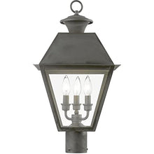 Livex Wentworth 3 Light Outdoor Post Top Lantern 22" Tall Black