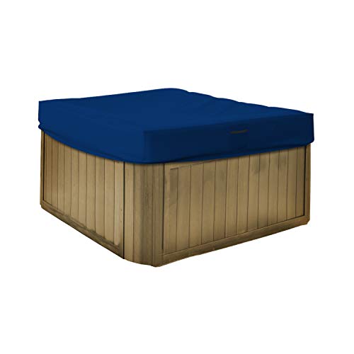 Hot Tub Cover/Spa Cover 18 Oz Waterproof - 100% Weather Resistant Outdoor Square Spa Cover with Elastic for Snug Fit (14" H x 85" W x 85" D, Blue)