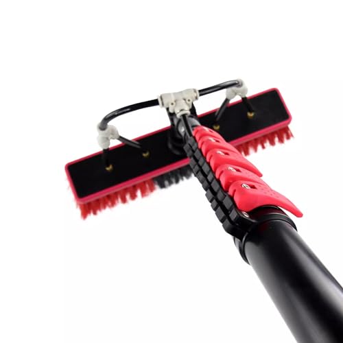 Kindevieft Solar Panel Cleaning Brush Aluminum Water Fed Poles, Washing Brush Tool, Outdoor Window Extendable Cleaner Kit, Roof Solar Panel Cleaner, (6M-10.8M),9M/30FT