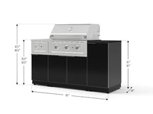 NewAge Products Classic Series 6PC Aluminum Black Modular Outdoor Kitchen Grill Island with 33" Performance Grill NG - 24"D x 65"W x 47.5"H